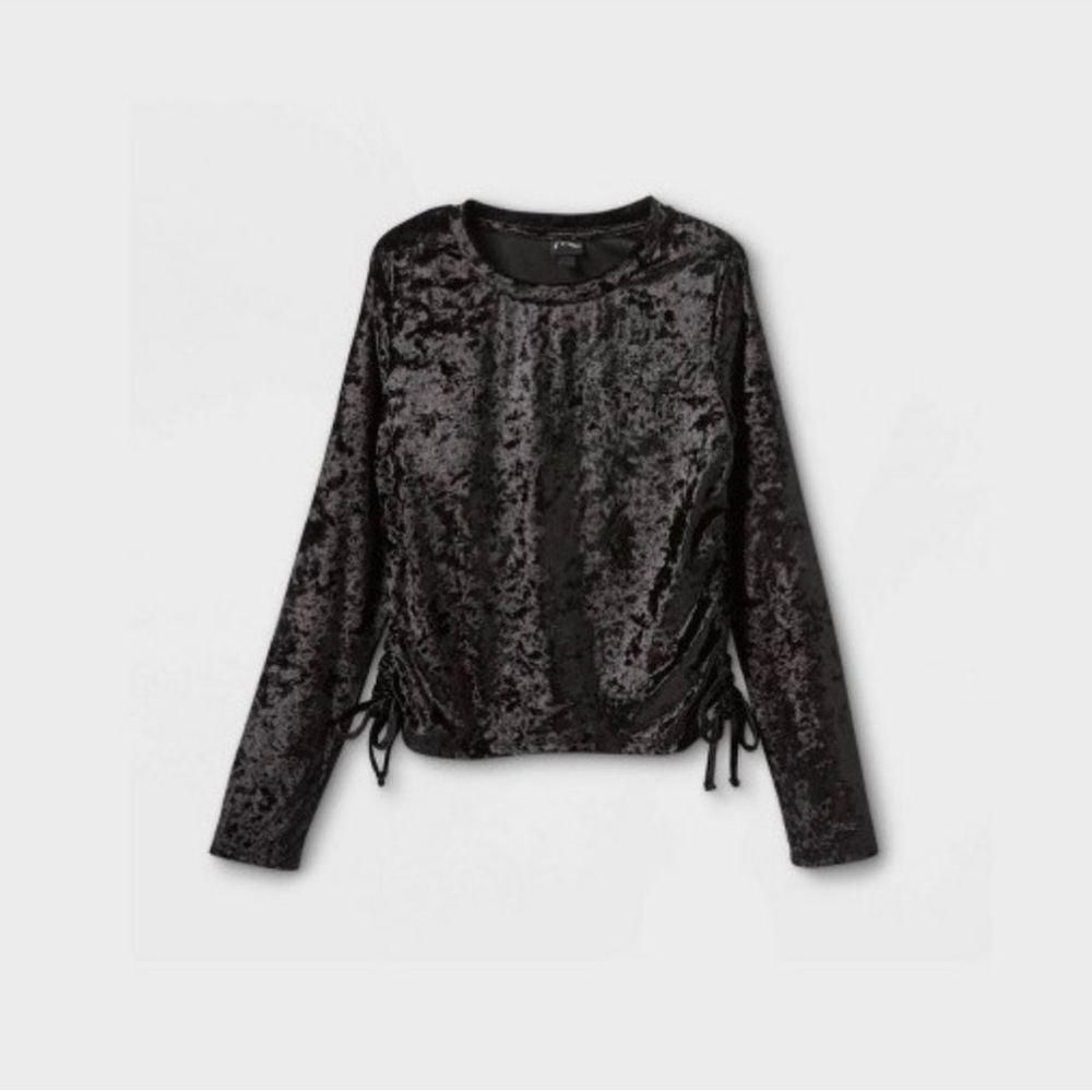 Art Class Girls' Black Side Cinch Long Sleeve T-Shirt. Size S (6/6X) - Picture 9 of 9